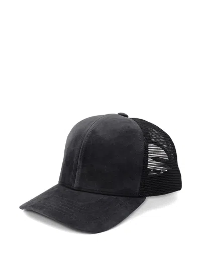 James Perse Suede Baseball Hat In Black