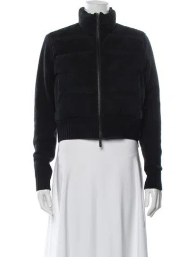 Pre-owned James Perse Suede Down Jacket In Black