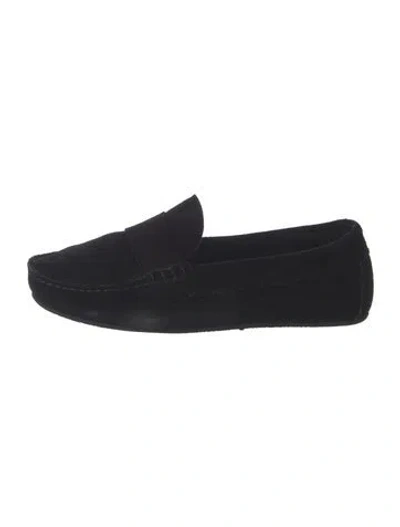 Pre-owned James Perse Suede Loafers In Black