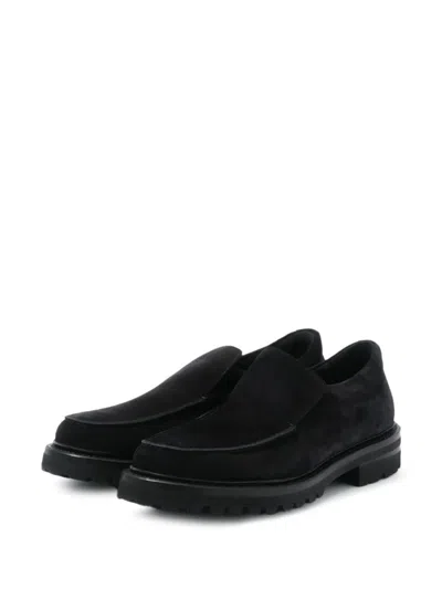 James Perse Suede Loafers In Black