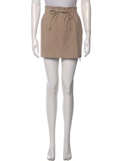 Pre-owned James Perse Suede Mini Skirt In Neutrals