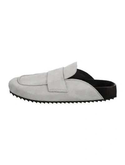 Pre-owned James Perse Suede Mules In Silver