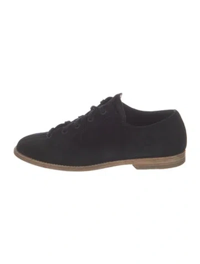 Pre-owned James Perse Suede Oxfords In Blue