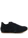 James Perse Suede Running Sneakers In Blue