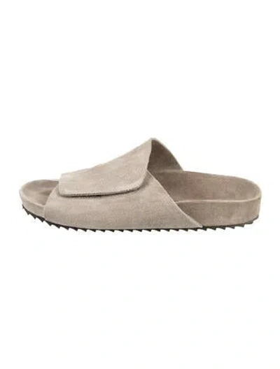 Pre-owned James Perse Suede Slides In Gray