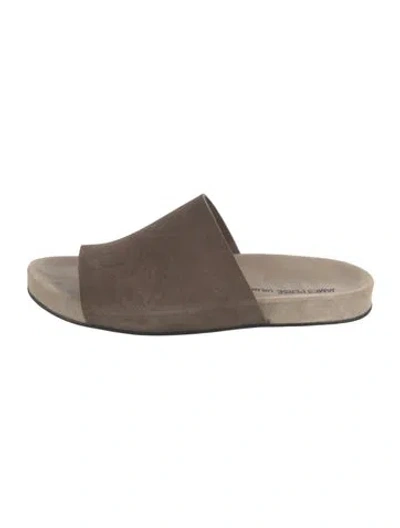 Pre-owned James Perse Suede Slides In Neutrals