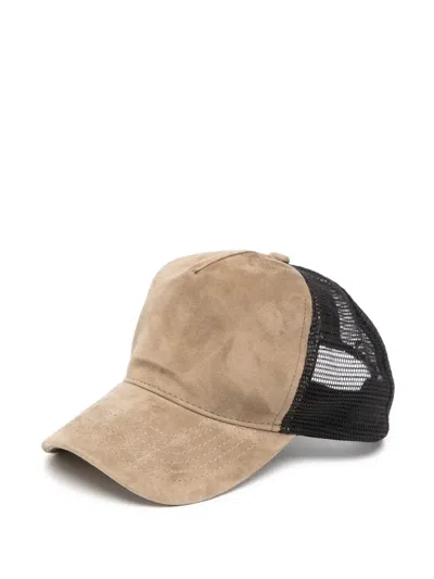 James Perse Suede Trucker Hat In Brown