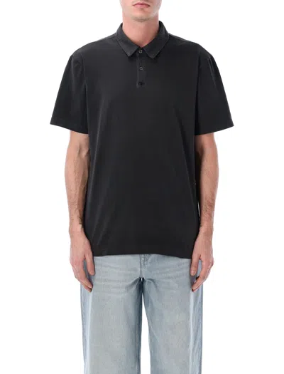 James Perse Supima Cotton-jersey Polo Shirt In Black