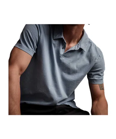 James Perse Sueded Jersey Polo In Blue