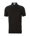 James Perse Sueded-jersey Polo Shirt In Black