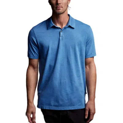 James Perse Sueded Jersey Polo Shirt In Blue