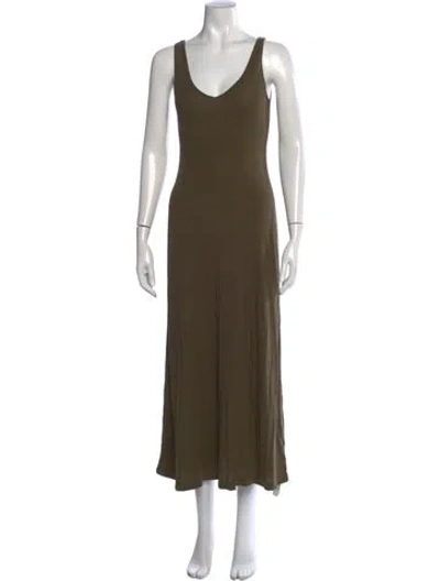 Pre-owned James Perse Supima Cotton Long Dress In Green