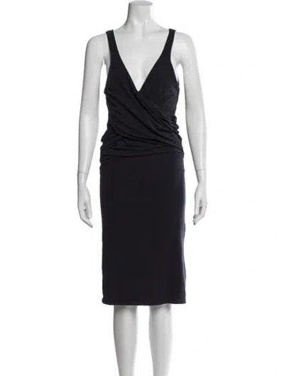 Pre-owned James Perse Supima Cotton Midi Length Dress In Blue
