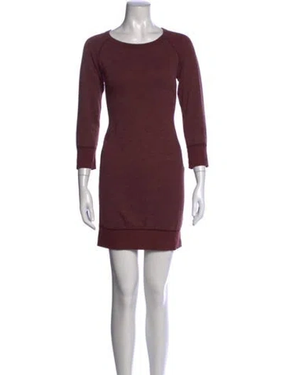 Pre-owned James Perse Supima Cotton Mini Dress In Burgundy