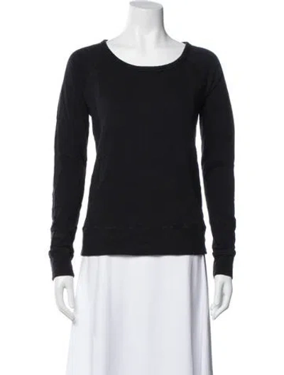 Pre-owned James Perse Supima Cotton Scoop Neck Sweater In Black