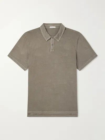 James Perse Supima Cotton-jersey Polo Shirt In Green