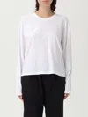 James Perse Crepe Jersey Oversized Long Sleeve Crew In White