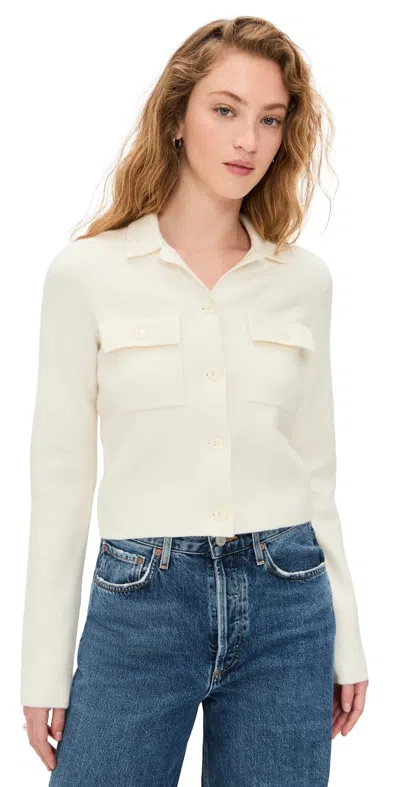 James Perse Sweaterknit Jacket Ivory