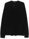 James Perse Polo In Black Cotton In Black