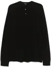 James Perse Polo In Black Cotton In Black