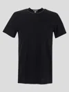 James Perse Black Cotton Tshirt In Black