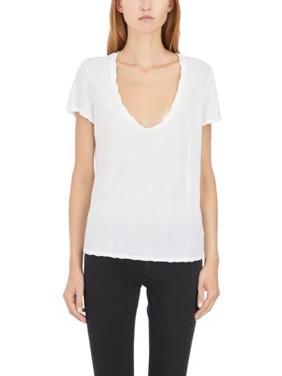 James Perse T-shirt Scollo Profondo In White