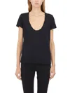 James Perse T-shirt Scollo Profondo In Black