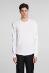 James Perse Luxe Lotus Jersey Crew Neck Top In White
