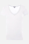 James Perse High Gauge Jersey Deep V T-shirt In White