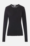 James Perse Round Neck Longsleeved T-shirt In Black