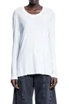 James Perse Round Neck Longsleeved T-shirt In White