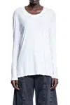 James Perse Round Neck Longsleeved T-shirt In White