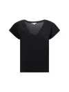 James Perse High Gauge Jersey Deep V T-shirt In Black