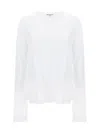 James Perse Crepe Jersey Oversized Long Sleeve Crew In White