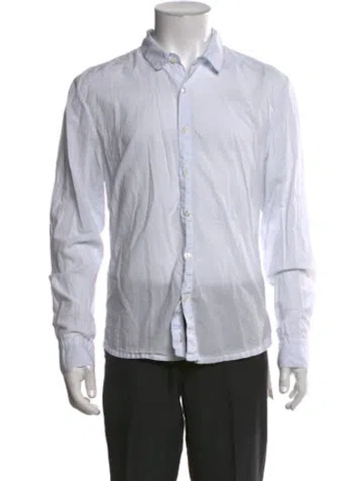 Pre-owned James Perse Tb Monogram Long Sleeve Dress Shirt In Blue