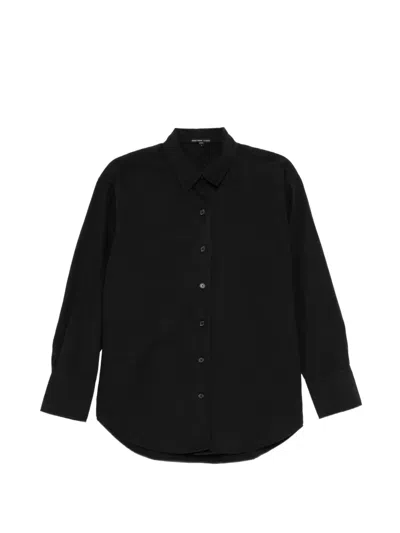 James Perse Textured Cotton Shirt In Black