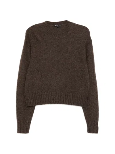 James Perse Textured Crew Knitwear In Brown