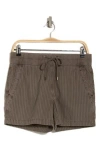 James Perse Textured Stripe Drawstring Shorts In River Rock Pigment