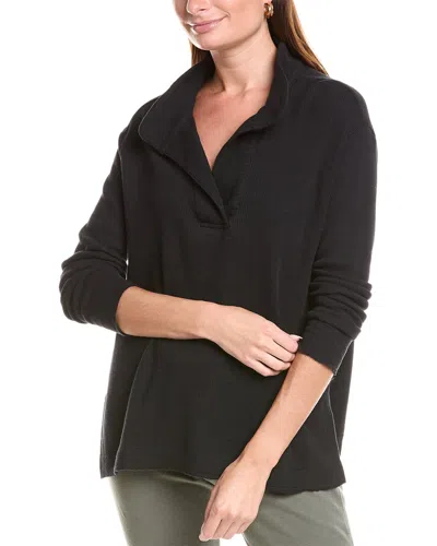 James Perse Thermal Funnel Polo Shirt In Black