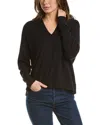 James Perse Thermal Knit Split Front Hoodie In Black