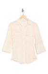 James Perse Three-quarter Sleeve Button-up Shirt In Zephyr