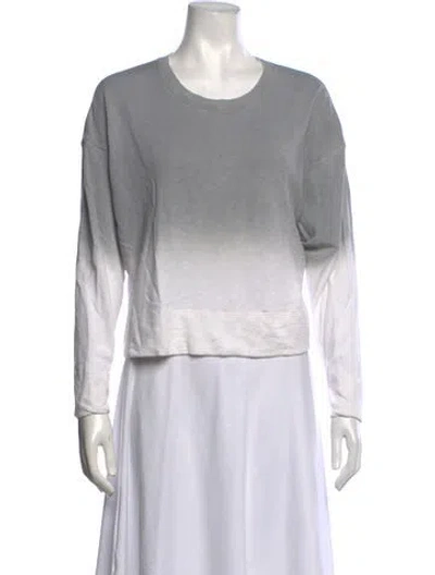 Pre-owned James Perse Tie-dye Print Crew Neck Sweater In White