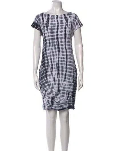 Pre-owned James Perse Tie-dye Print Mini Dress In White