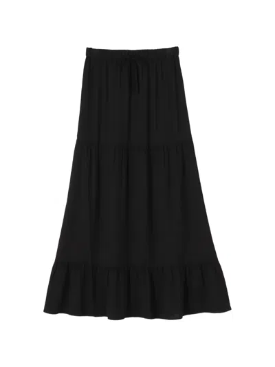 James Perse Tiered Maxi Skirt In Black