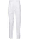 James Perse Relaxed Fit Textured Trousers With Elasticated Waist In White