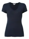 James Perse Casual Tee W Reverse Binding In Dark Blue