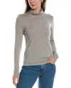James Perse Turtleneck Cashmere-blend T-shirt In Grey