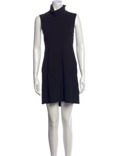 Pre-owned James Perse Turtleneck Knee-length Dress In Black