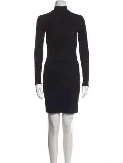 Pre-owned James Perse Turtleneck Knee-length Dress In Black