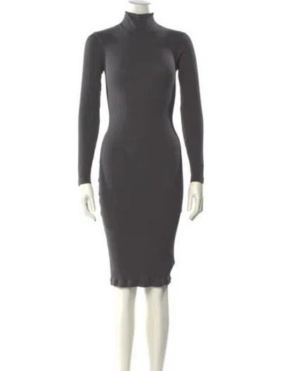 Pre-owned James Perse Turtleneck Knee-length Dress W/ Tags In Gray
